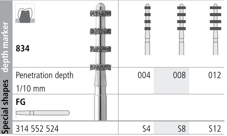 INTENSIV DEPTH CUT DIAMOND BUR S8 STD (834-008) FG/6