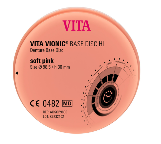 VITA VIONIC® BASE DISC HI, soft pink, Ø 98.5 x h 30 mm, 1 pc.