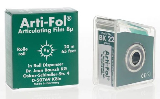 [BABK22]  ARTIFOL GREEN 1 SIDED 8UM 22MM WIDE /20M