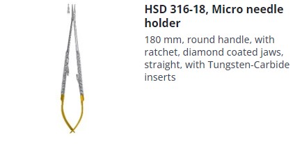 [HMHSD31618] NEEDLE HOLDER MICRO CASTROVIEJO STR DIAMOND 180MM