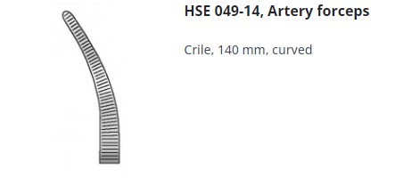 [HMHSE04914] ARTERY FORCEPS CRILE CURVED 140MM