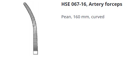 [HMHSE06716] ARTERY FORCEPS PEAN CURVED 160MM