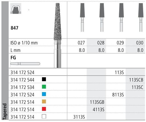 [IT113SF] INTENSIV DIAMOND BUR 113S STD (847-029) FG/6