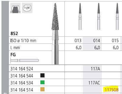 [IT117SGR] INTENSIV DIAMOND BUR 117SG GOLD (852-015) RA/6
