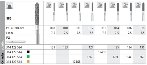 [IT124GF] INTENSIV DIAMOND BUR 124 GOLD (885-011) FG/6