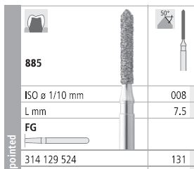 [IT131F] INTENSIV DIAMOND BUR 131 STD (885-008) FG/6