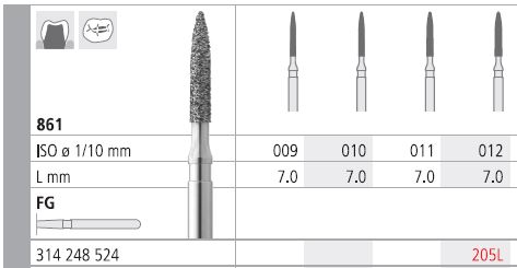 [IT205LF] INTENSIV DIAMOND BUR 205L STD (861-012) FG/6