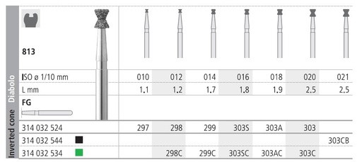 [IT303CF] INTENSIV DIAMOND BUR 303C STD (813-020) FG/6