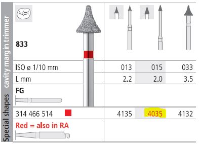 [IT4035F] INTENSIV DIAMOND BUR 4035 FINE (833-015) FG/6