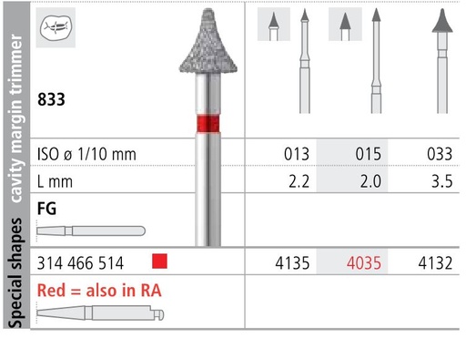 [IT4132F] INTENSIV DIAMOND BUR 4132 FINE (833-033) FG/6