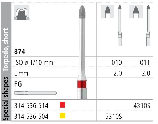 [IT4310SF] INTENSIV DIAMOND BUR 4310S FINE (874-011) FG/6