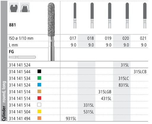 [IT4315LF] INTENSIV DIAMOND BUR 4315L FINE (881-019) FG/6