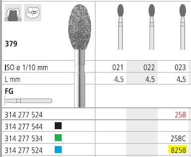 [IT8258F] INTENSIV DIAMOND BUR 8258 MED (379-023) FG/6