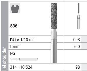 [IT98F] INTENSIV DIAMOND BUR 98 STD (836-008) FG/6