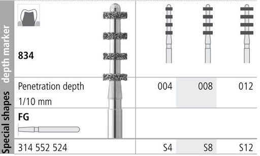 [ITS8F] INTENSIV DEPTH CUT DIAMOND BUR S8 STD (834-008) FG/6