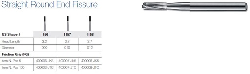[JE11585FG] 1158-5 FG JET CARBIDE STR FISS DOME PKT5