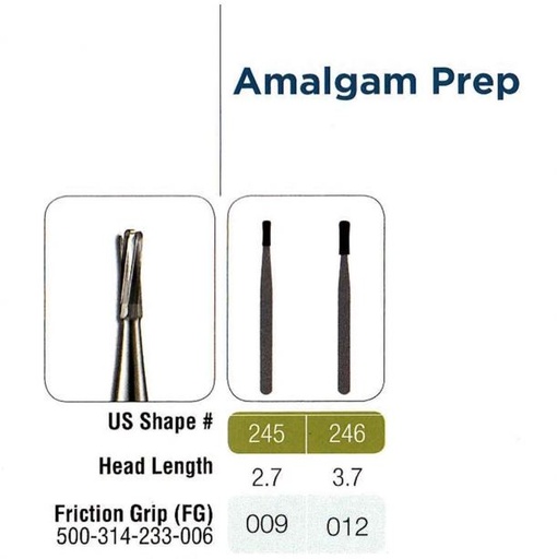 [JE2455FG] 245-5 FG JET CARBIDE BUR PKT 5