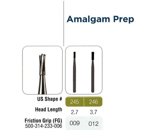 [JE2465FG] 246-5 FG JET CARBIDE BUR AMALGAM 5 PKT