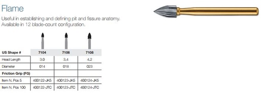 [JE71045FG] 7104-5 FG JET CARBIDE FLAME 014 PKT 5