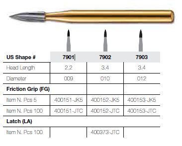 [JE79015FG] 7901-5 FG JET CARBIDE NEEDLE T&FIN PKT 5