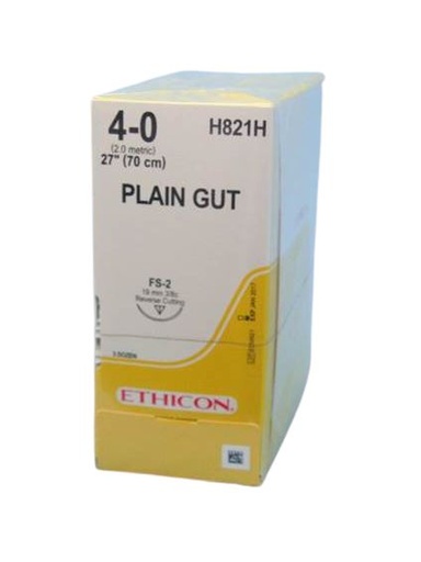[JMH821H] SUTURE PLAIN GUT 4/0 19MM RC/36