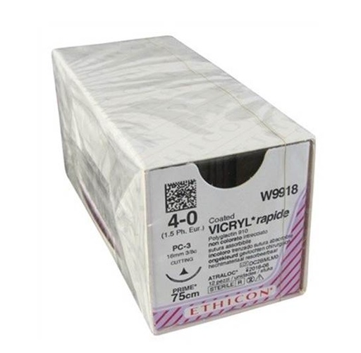 [JMW9918] SUTURE VICRYL RAPIDE 4/0 16MM CCPRIME/12