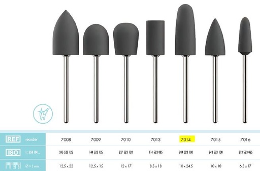 [KE7014006] ACRYLIC POLISHER MED BLACK FLAME /6