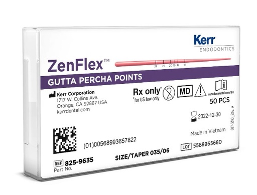 [KR8259635] ZENFLEX PRE‐TIP GP .06/.35 TAPER – 50PK