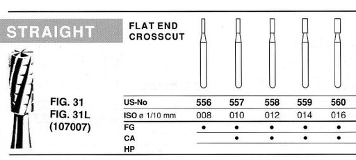 [NO31L010F] 31L-010 557L CARBIDE FG NORTHBEL BURS /5
