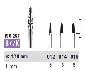[NO877K012F] 877K-012 DIAMOND FG NORTHBEL BURS PKT 5