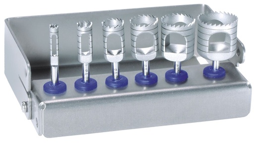 [SATREPHSHORTKIT] SHORT TREPHINE KIT WITH BUR BLOCK/SET OF 6