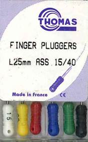 [THPL251540] FINGER PLUGGER 25MM ASST 15-40 /6