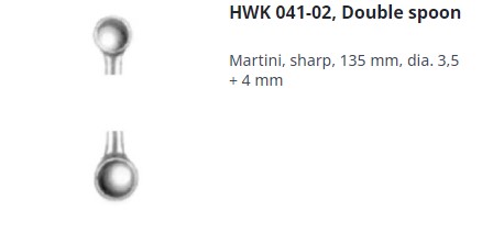 [HMHWK04102] BONE CURETTE MARTINI ROUND 2 3.5mm/4mm