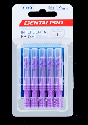 [DEN6XL] ID Brush 6 XL 1.9mm Purple DentalPro (10pc)