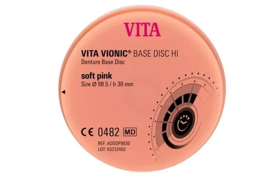 [VIADCLP9830] VITA VIONIC® BASE DISC HI, classic pink, Ø 98.5 x h 30 mm, 1 pc.