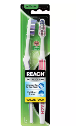 [RH13024] Total Clean Toothbrush Medium 2 Pack /10